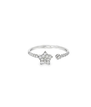 0.19CT Star Diamond Open Ring In 18KT Gold