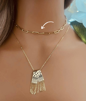 ZS Jewelry 18KT Gold Paperclip & Palestine Scarf Necklaces