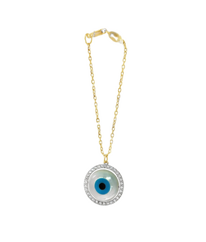 18KT Gold Round Eye with Zircon Watch Charm