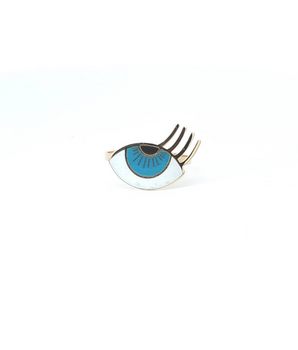 18KT Gold Evil Eye Lashes Ring