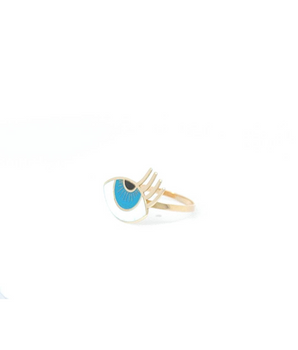 18KT Gold Evil Eye Lashes Ring