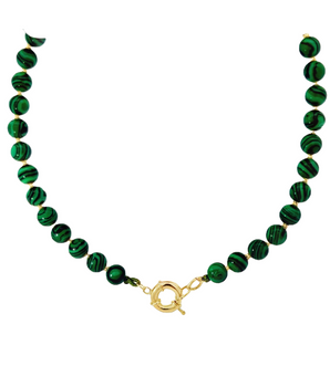 18KT Gold Green Malachite Necklace