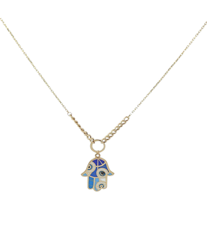 18KT Gold Radiant Hamza Charm Necklace