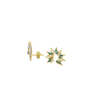 18KT Gold Sun Rays Earrings