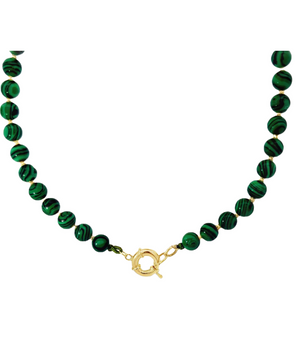 18KT Gold Green Malachite Necklace