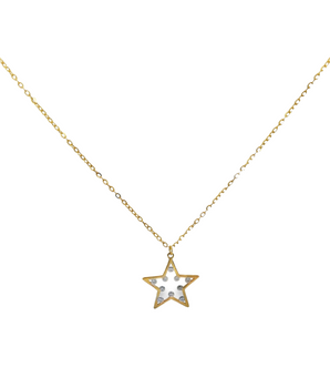 18KT Gold Zircon with Star Necklace