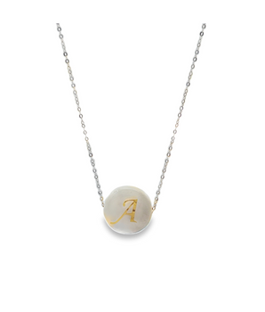 18KT Gold Initial Pearl Necklace