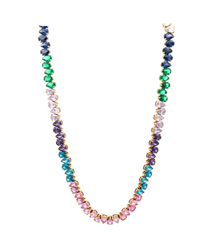 18KT Gold Colorful Semi Precious Necklace