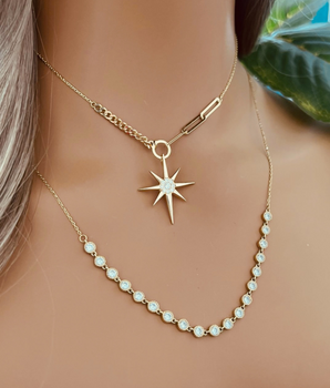 18KT Gold Starlight with Zircon Necklace