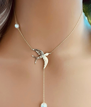 ZS Jewelry 18KT Gold Bird Necklace