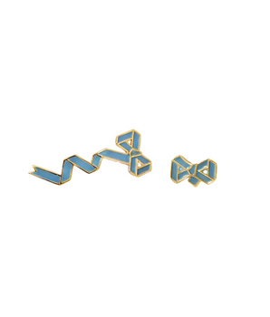 18KT Gold Blue Enamel Bow Stud Earrings