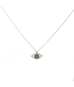 18KT Gold Blue Eye Necklace