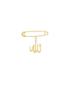 18KT Gold Allah Safety Pin