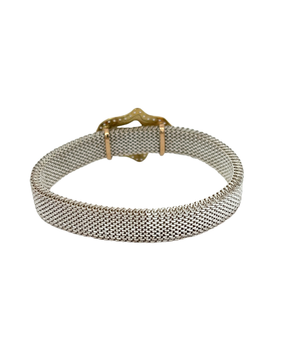 18KT Gold Pearl Hamza Titanium Bracelet