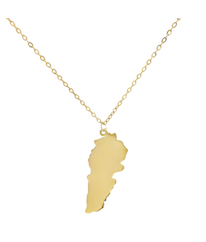 18KT Gold Lebanon Map Necklace