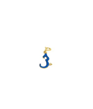 18KT Gold Blue Enamel Love Charm