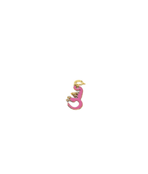 18KT Gold Pink Enamel Love Charm