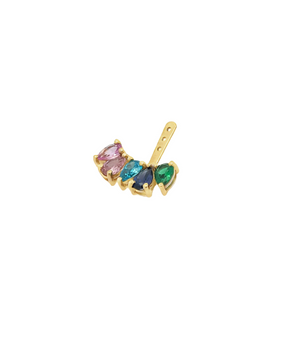 18KT Gold Multi-colored Semi-Precious Stone Earring