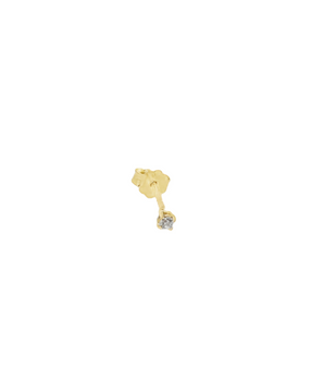 18KT Gold Single Zircon Earring