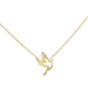 18KT Gold Flying Dove Necklace