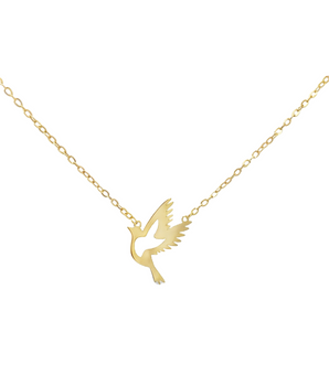 18KT Gold Flying Dove Necklace