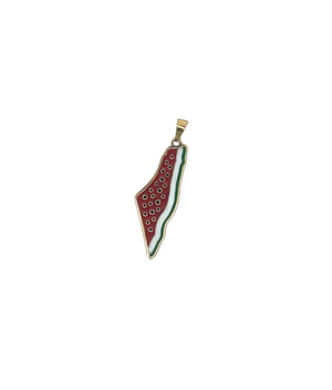 18KT Gold Enamel Watermelon Map Pendant