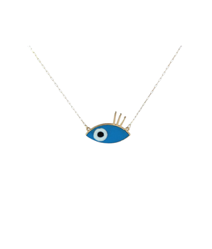 18KT Gold Fish Scale Eye Necklace