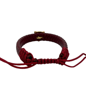 18KT Gold Panther Leather Bracelet