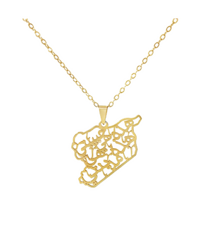 18KT Gold Map Necklace