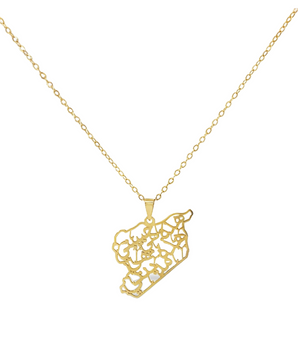 18KT Gold Map Necklace