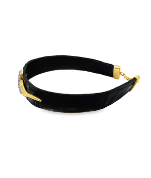 18KT Gold Snake Leather Bracelet