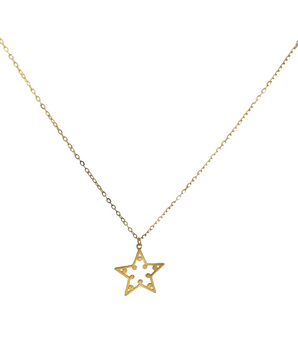 18KT Gold Zircon with Star Necklace