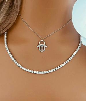 ZS Jewelry 18KT White Gold Necklaces
