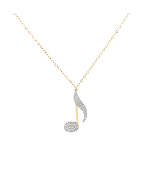 18KT Gold Musical Note Necklace