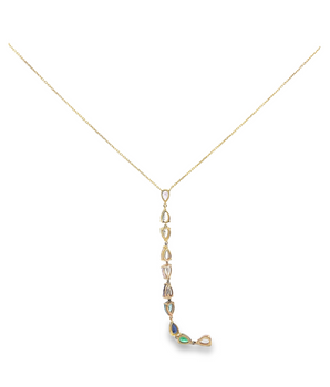 18KT Gold Celestial Gemstone Necklace