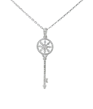 Brilliant 0.32CT Lab Grown Diamond Key Necklace