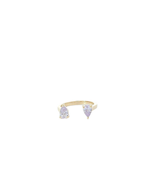 18KT Gold Zircon Pear Ring