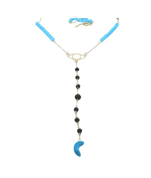 18KT Gold Blue Moon Eye Necklace