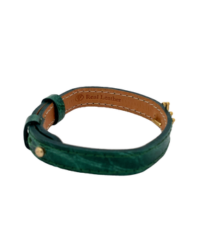 18KT Gold Princess Leather Bracelet