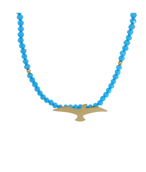 18KT Gold Flying Bird Necklace