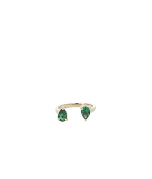 18KT Gold Green Semi Precious Ring