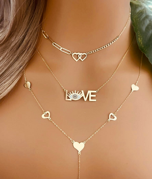 ZS Jewelry 18KT Gold Heart Necklaces