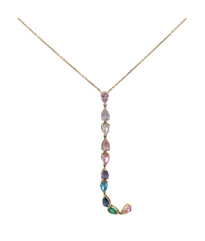 18KT Gold Celestial Gemstone Necklace