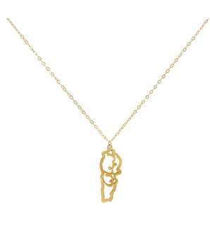 18KT Gold Map Necklace