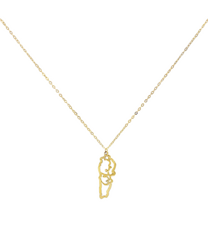 18KT Gold Map Necklace