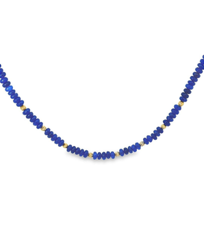 18KT Gold & Blue Beads Necklace