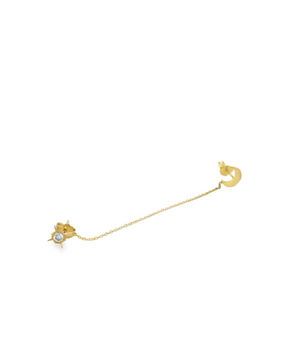 18KT Gold Moon Zircon Earring