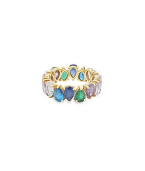 18KT Gold Multicolor Semi Precious Ring