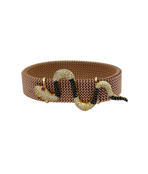 18KT Gold Snake Zircon Bracelet