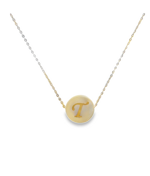 18KT Gold Initial Pearl Necklace